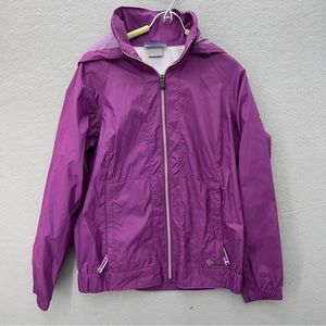 Columbia Women’s Size S Omni-Sheild Purple Full-Zip Packable Hooded Rain Jacket